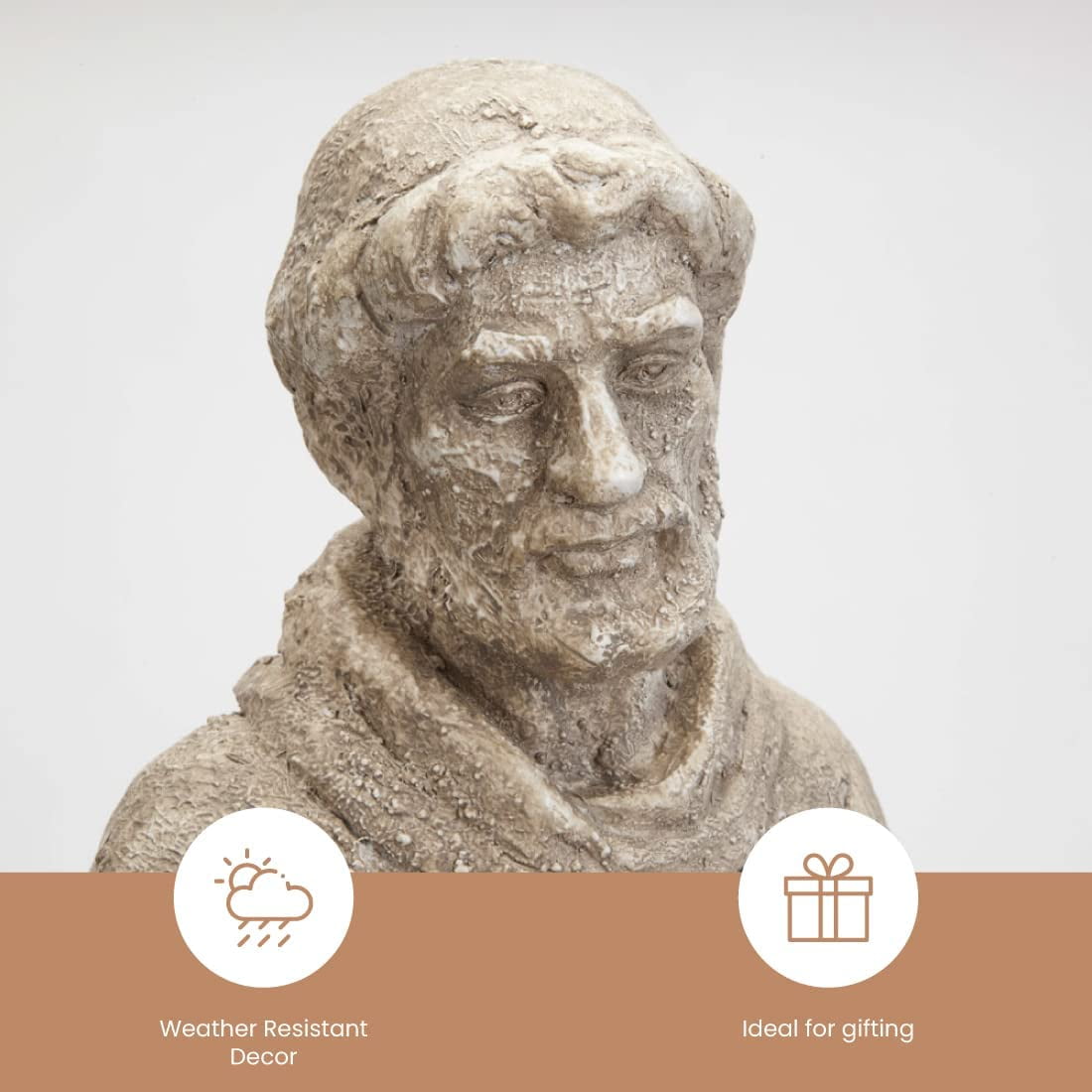 Bits and Pieces St. Francis 66cm Garden Statue, Bird Feeder