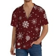 thumbnail image 1 of Fotbe Romantic white snowflakes Camisa Estampada de Manga Corta para Hombre, Casual de Verano, Estilo Playero, Sin Arrugas-Medium, 1 of 5