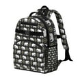 thumbnail image 2 of Minimalist Geometric Elephant Print School Backpack - Waterproof & Breathable Commuter Bag for Students, 2 of 5