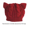 thumbnail image 3 of Knitted Hat Cold-Proof Climbing Assorted Beanie Cat Colors Thick Comfortable Cable Caps Long-time Service Breathable Durability Wine Red, 3 of 6