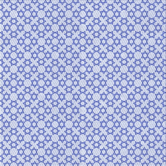 Ahgly Company Indoor Square Patterned Lavender Blue Area Rugs, 4' Square