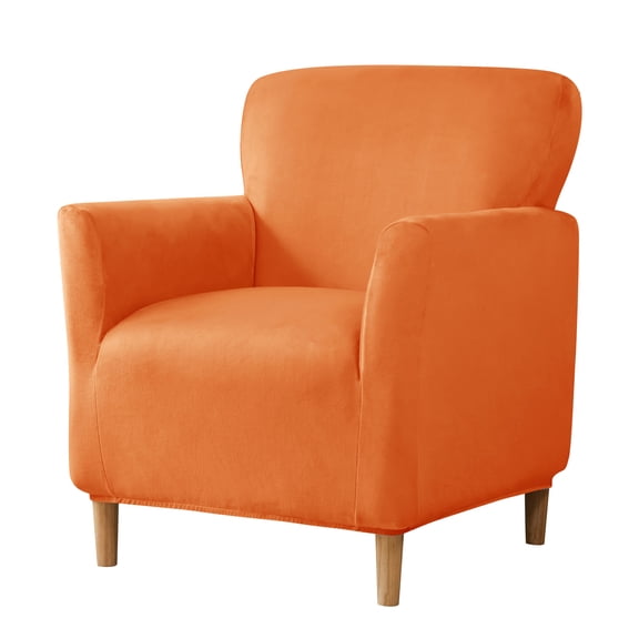 Namzi Armchair Slipcovers, 1 Piece Stretch Armchair Slipcover with Arms, Furniture Protector, Office Reception Chair Cover for Home,Orange