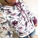 thumbnail image 4 of Mujeres Sexy Crop Floral Stripe Printed Splicing Workout Outwears Manga larga con cuello en V Sudaderas con capucha Sweatershirt Casual Otoño Blusa Tops Fridja fksj3918, 4 of 5