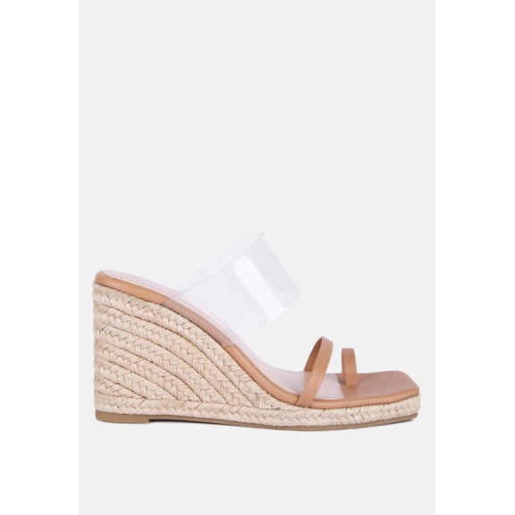 Clear Path Toe Ring Espadrilles Wedge Sandals