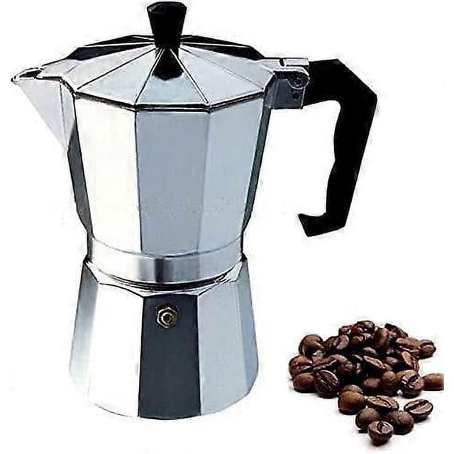 Italian Espresso Stove Top Coffee Maker 6 Espresso Cups Italian Stove Top Coffee Percolator Moka Pot (6 Cups / 300ml)