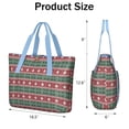 thumbnail image 3 of Tote Bag for Women - Red and Green Christmas Snowman Pattern Shoulder Bag - Large Utility Work Duffle Bag with Zipper Handbag for Travel, Work, Sprots, 3 of 5
