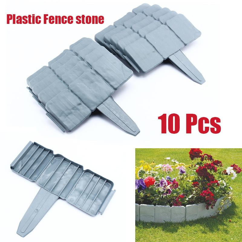 Details about   Garden Fence Border 8' Decorative Flower Bed Stone Edging Set Lawn Plant Stakes 