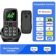 artfone C1+4G, Unlocked Cell Phone for Seniors, Basic Phone with Large Buttons, SOS Button, Loud Speaker, Speed Dial, FM Radio, Charging Dock, Black