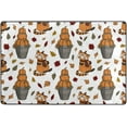 thumbnail image 4 of SKYSONIC 72x48in Autumn Cute Animal Area Rug, Maple Leaf Non-Slip Floor Carpet for Indoor Living Dining Room and Bedroom Area, 4 of 7