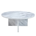 thumbnail image 4 of Nordic - flair MDF white round coffee table for bedrooms serves as side table and is scratch - resistant, 4 of 6