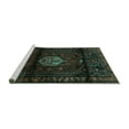 thumbnail image 2 of Ahgly Company Machine Washable Indoor Round Persian Turquoise Blue Traditional Area Rugs, 5' Round, 2 of 4