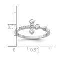 thumbnail image 2 of 925 Sterling Silver Flash Platinum Plated Cubic Zirconia Religious Faith Cross Ring Size 7 1.5mm Wide Ring for Women, 2 of 2