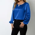thumbnail image 4 of Silk Like Satin Women's Long Sleeve Casual Blouse Elegant And Stylish Top For Every Occasion Button down Shirts for Women plus Size Active Wear T Shirts for Women Plain T Shirt Women Long Sleeve, 4 of 5