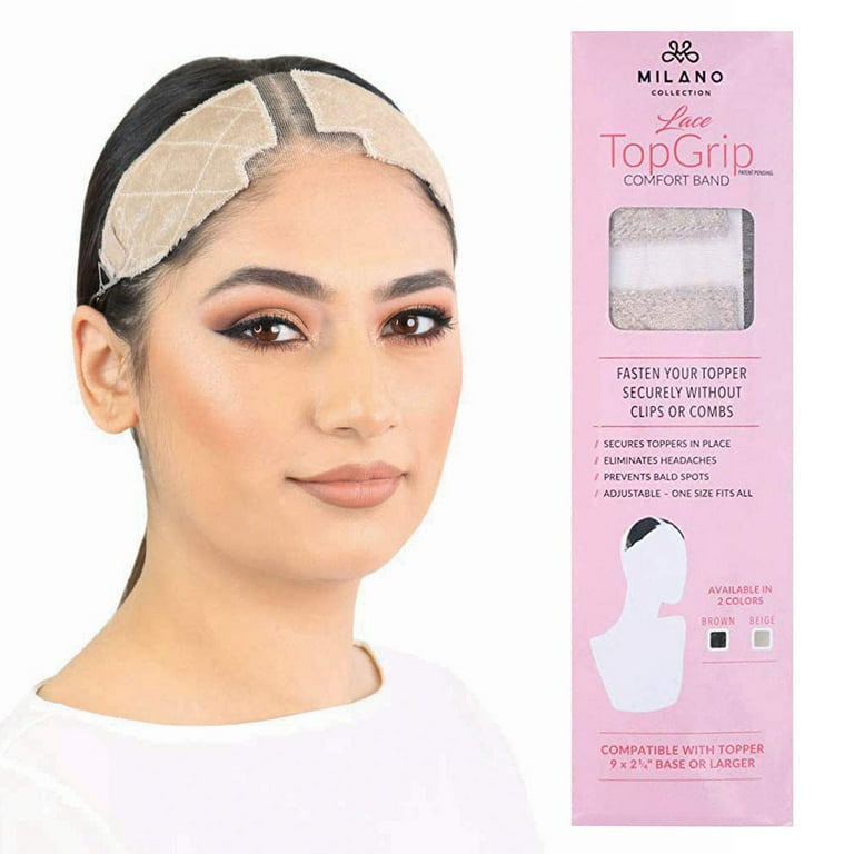 MILANO COLLECTION Scalp Illusion Kit- Lace WiGrip, Wig Makeup Knot  Concealer Palette Plus Free Angled Brush and Teasing Comb (Nude)