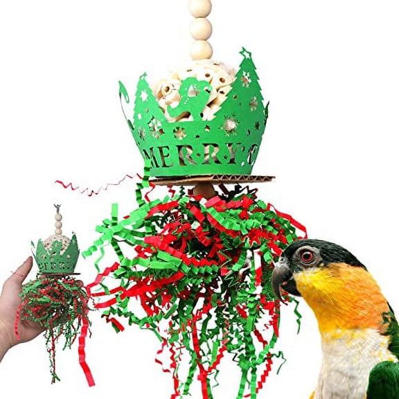 Bonka Bird Toys Merry Christmas Crown Small Bird Toy Color: 2439 Green