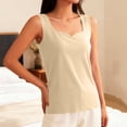 thumbnail image 4 of Women Thermal Sleeveless Camisole Built-in Bra Fleece Lined Warm V Neck Tank Top Solid Color Stretchy Slim Fit Winter Layering Underwear Vest, 4 of 5