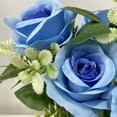 thumbnail image 3 of Ukeler 2 Bunches Rose Flowers Blue Silk Rose Artificial Flowers with Stems for Home Decoration, 3 of 6