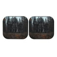 thumbnail image 7 of Daiia Gloomy Mansion Forest Scene 2PCS Car Windshield Sun Shade, Foldable Sun Shield for Car Front Window, Auto Sun Blocker Visor Protector Universal for Truck SUV Pickup-Small, 7 of 7