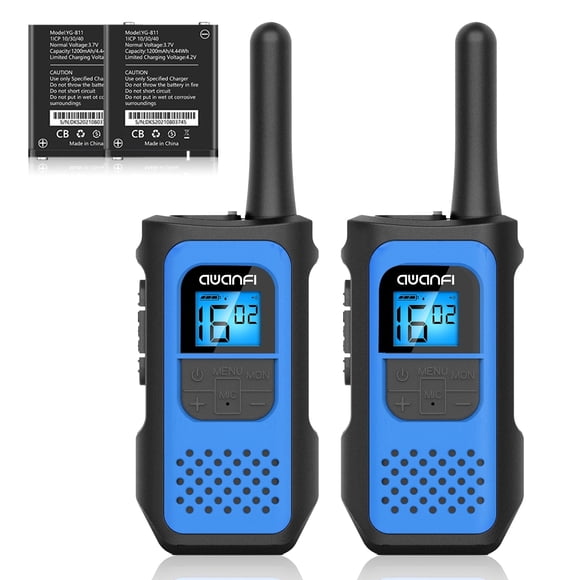 AWANFI Walkie Talkie 2 Pack, 22 Channel Two-Way Radio Rechargeable Walkie Talkie for Adults Kids Boys(Blue)