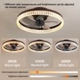 thumbnail image 6 of 20" Brown Ceiling Fan with LED Light - Modern Flush Mount Quiet Fan for Bedroom, Living Room, Home Décor, Crystal Accent Design with Remote Control, 6 of 9