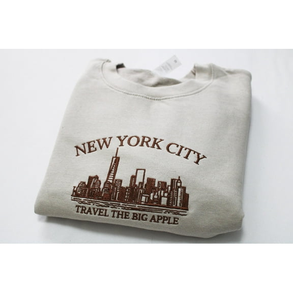 Embroidered New York City Sweatshirt, Vintage Embroidered Jumper, New York Gifts, Embroidered New York Sweater, Embroidery