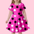 thumbnail image 2 of LUOGENLI Robe Mode pour Enfants Imprimé à Pois Robe Ajustée à Manches Courtes (4 13 Ans) Robe Maxi pour Filles Été 2025 4-5 Ans, 2 of 5