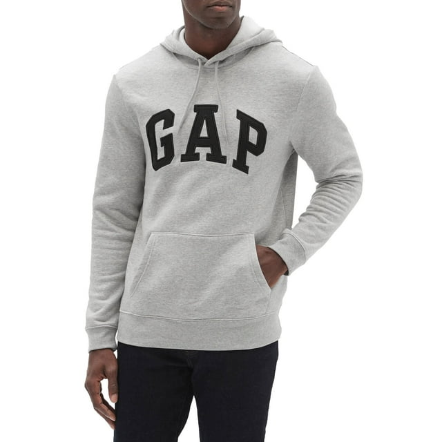 Sudadera con capucha y forro polar con logo GAP, gris claro, XS