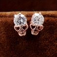 thumbnail image 3 of Stunning Skull Shaped Stud Earrings - Full of Shiny Rhinestones, Gothic Punk Style, Hypoallergenic Alloy Jewelry for Sensitive Ears, Personality Ear Decor, Perfect for Halloween, Costume Parties, and, 3 of 5