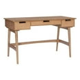 thumbnail image 1 of Linon Luca Desk 3 Drawers with Woven Rattan Panels in Natural Wood, 1 of 15