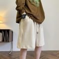 thumbnail image 6 of Summer Men's Letter Appliques Waffle Shorts Baggy Running Wide Leg Casual Short Pants Solid Drawstring Gym Straight y2k shorts, 6 of 6
