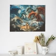 thumbnail image 6 of Naloa Red Blue Dragon Battle Epic Print Canvas Picture,Wall Pictures, Modern Decorative Poster,Art Prints for Bedroom, Toilet, 40 x 30 cm, Built-in Wooden Frame, 6 of 6