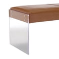 thumbnail image 6 of TOV Furniture Envy Brown Leather/Acrylic Bench, 6 of 7