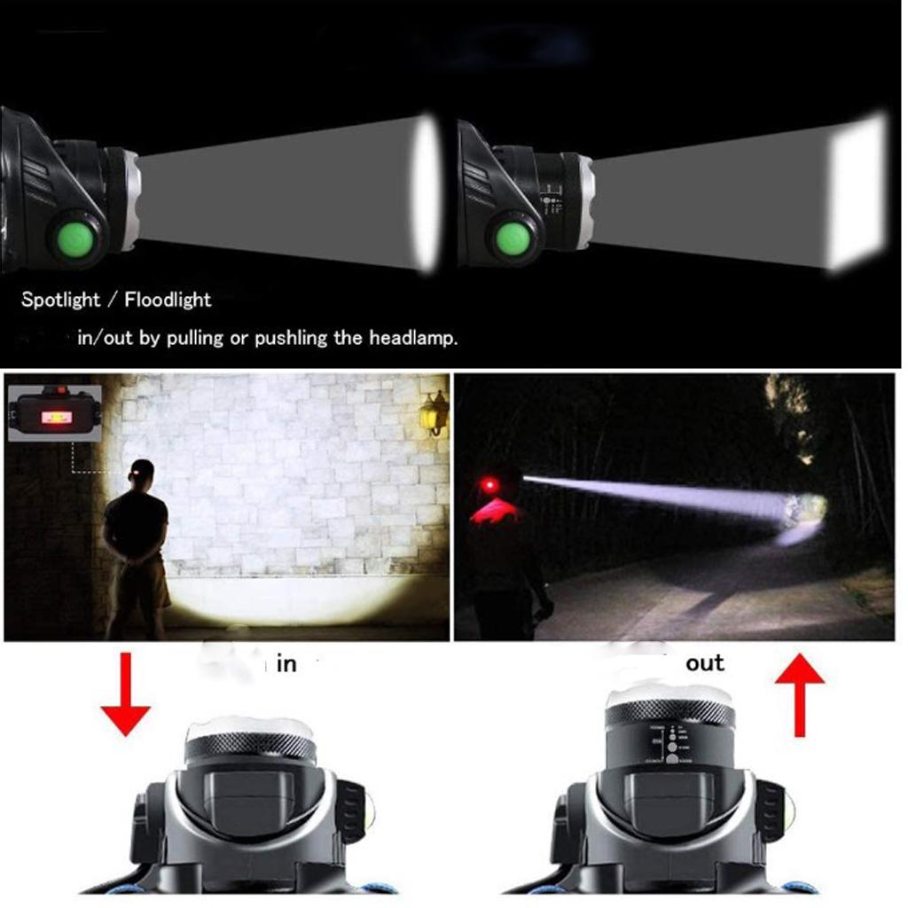 Lampe de poche LED 10W Portée 44m Base aimantée 1000Lm 6000K 4 modes Orientable