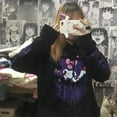 thumbnail image 3 of Sudadera holgada con estampado de Kuromi para mujer, suéter Vintage de dibujos animados, estilo Preppy, Otoño e Invierno, 3 of 4
