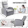 thumbnail image 3 of Wubio Recliner Chair, Recliner Sofa for Adults, Recliners Home Theater Seating with Lumbar Support, Reclining Sofa Chair for Living Room (Leather, Grey), 3 of 10