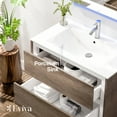 thumbnail image 3 of Eviva Luna 32" Grey Oak Wallmount Bathroom Vanity with Integrated Porcelain Sink, 3 of 5