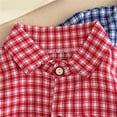 thumbnail image 7 of XuJwPNcy Little Boys Button Down Shirts Short Sleeve Comfy Plaid Tops Infant Collar T-Shirts Kids Summer Outfits with Pocket, 7 of 7