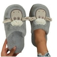 thumbnail image 4 of Xfvqtps Fuzzy Slippers for Women Cute Sheep Fluffy Close Toe Soft Sole Non Slip Warm Furry Indoor House Slipper for Fall Winter Gray, 4 of 8