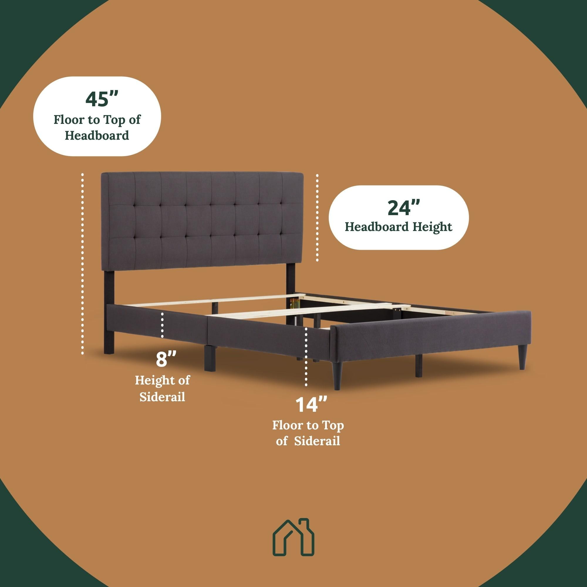 Rest Haven Gresham Tufted Upholstered Bed, King, Beige (Box Spring Required)