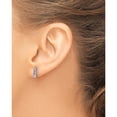thumbnail image 3 of Sterling Silver Rh-Plated .52Cr Pink Sapphire/.03Cr White Sapphire Earrings (Width 3) (Length 10.3) - Jbsp, 3 of 5