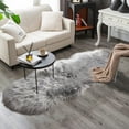 thumbnail image 3 of Latepis Soft Faux Sheepskin Fur Rug Runner Rug 2x6 Feet Gray Fluffy Rug Shag Nursery Rug Carpet Area Rug for Bedroom Living Room, Grey Fur Rug, 3 of 7