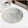 thumbnail image 3 of 2 Pack Round Pressed Vinyl Placemats, PVC Table Mats for Holiday Wedding Dinner Table Decoration, 15 Inch (Rosegold), 3 of 3