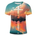 thumbnail image 4 of Styesk T-Shirts pour Homme Mode Hommes Confortable Imprimé Manches Courtes Col Rond Chemisiers Chemises, 4 of 5