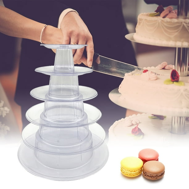 Présentoir à Macarons Rond 6 Niveaux Transparent - Tour Macarons Plastique Pour Mariage, Anniversaire, Noël, Fête - Jusqu'à 95 Macarons