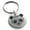 Silver, variant on Stainless Steel Day of the Dead Sugar Skull Panda Engraved Small Medallion Circle Charm Keychain Keyring