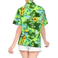thumbnail image 3 of HAPPY BAY Hawaiian Shirts Womens Tropical Blouse Dress Shirt Short Sleeve Vacation Button up Casual Tops Summer Camp Beach Party Shirts for Women XXL Fern, Aloha Island, 3 of 5