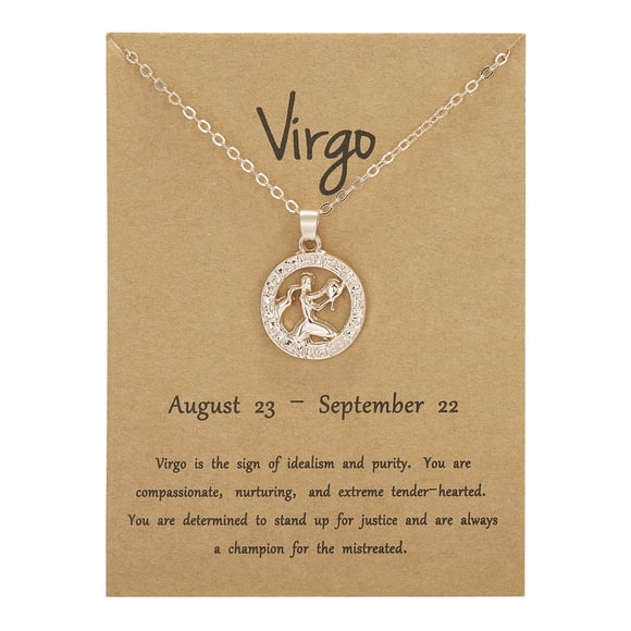 HOARBOEG Necklace for Women Girlfriend As Gifts Twelve Constellation Necklace Rose Gold Round Hollow Animal Clavicle Necklace