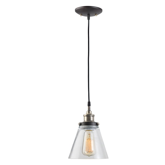 Globe Electric Jackson 1-Light Antique Brass & Bronze Pendant, 64750
