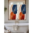 thumbnail image 7 of Kitchen Curtains 54 Inches length, Navy Blue Burnt Orange Window Treatment Curtain Drapes, Geometric Modern Boho Art Decorative Window Curtains for Bedroom Cafe, 52"x54", 2 Panels, 7 of 7