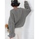 thumbnail image 5 of Suéteres de Mujer de Otoño, de Punto , de Larga, Cuello Redondo, Suéteres Holgados y Gruesos. Gris M, 5 of 9